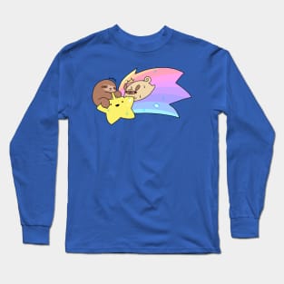 Shooting Star Sloth and Pug Long Sleeve T-Shirt